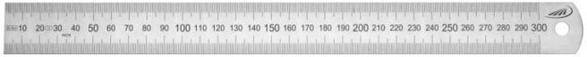 Réglet en acier L. 1500 mm acier flexible graduation A = mm/mm HELIOS PREISSER ; Helios-Preisser (0460210)