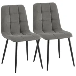 CLP 2er Set Esszimmerstuhl Antibes Cord   Farbe: grau