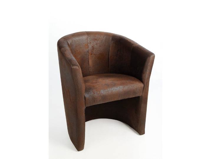 Kamil Cocktailsessel Design Sessel Clubsessel Loungesessel Farbe Antik Braun Microvelours (1 Set, 1-St., 1 Sessel), Lieferung kommt Aufgebaut