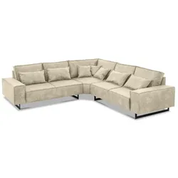 filippo Ecksofa Antwerp Mikrofaser Beige Sand 295 cm