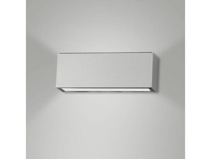 Fabas Luce Wandaußenleuchte Trigg - Silber Clean, Minimalistisc