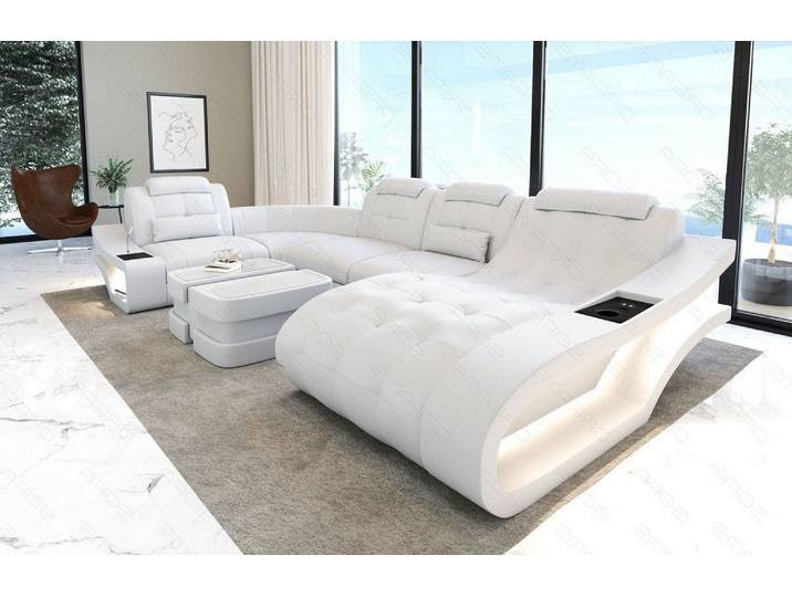 Leder Wohnlandschaft Elegante U-Form
