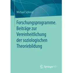 Forschungsprogramme. Beiträge zur Vereinheitlichung der soziologischen Theoriebildung, Fachbücher von Michael Schmid