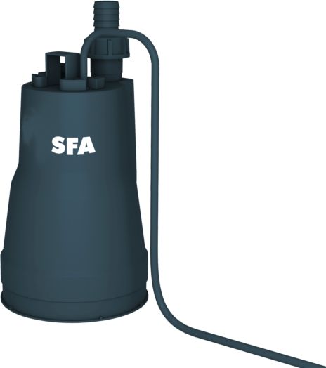 SFA Schmutzwasserpumpe SANIPUDDLE-001 mit Flachsaugfunktion, für Kellerentwässerung