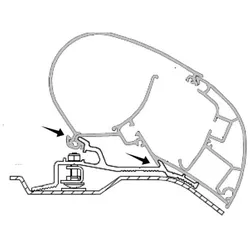 Dometic PR-Adapt Adapter für Dachmarkisen PR 2000 und PR 2500 4,0m