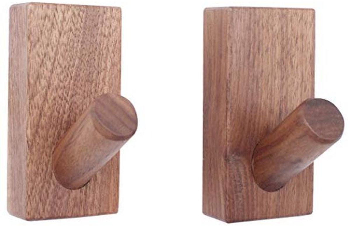 Set van 2 Natuurlijke Houten Wandhaken