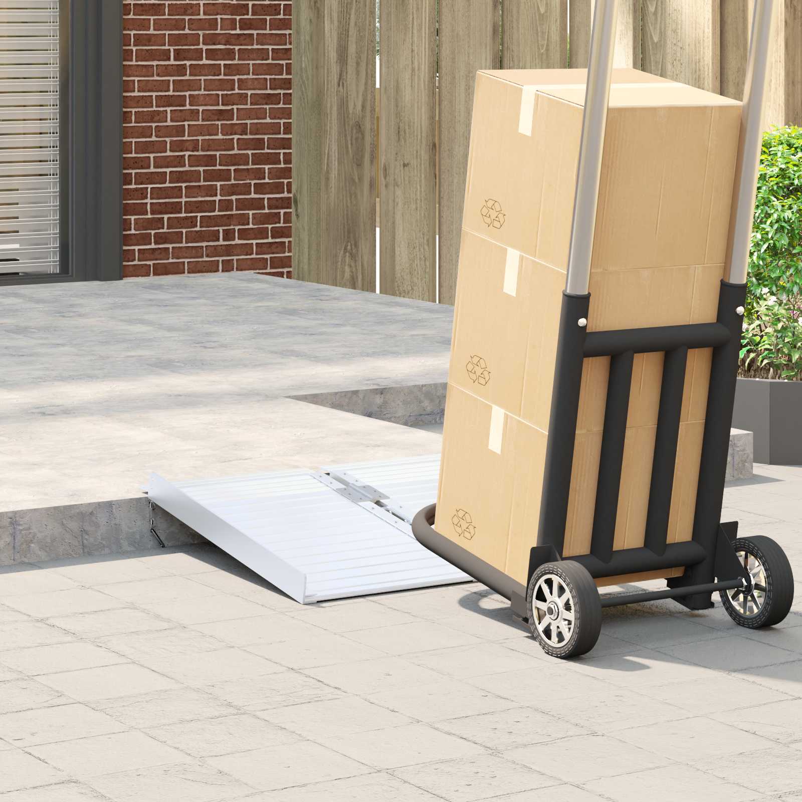 vidaXL Rampe pour fauteuil roulant 270 kg Argenté 270 kg Aluminium