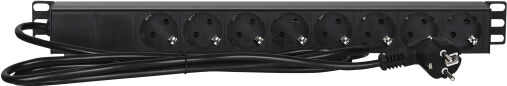 Showgear 19'' 1U Main Power Strip 8 Schuko Stromverteiler
