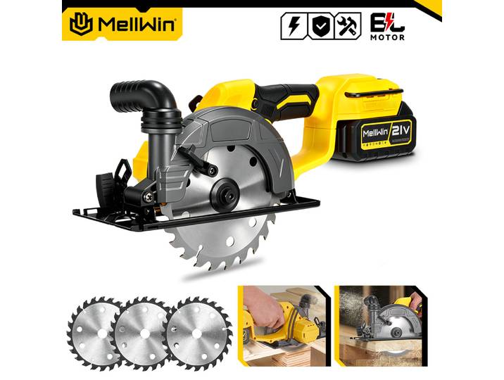 MELLWIN 6 pouces scie circulaire sans brosse 7200r scies électriques multifonctions sans fil outil électrique pour Makita 18V batterie broche
