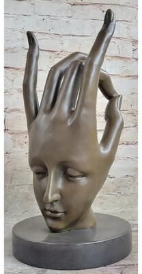 Bronzhaus Signed Salvador Dali Gesture Hand Brown Patina 100 Percent Solid Bronze Sculpture Gift