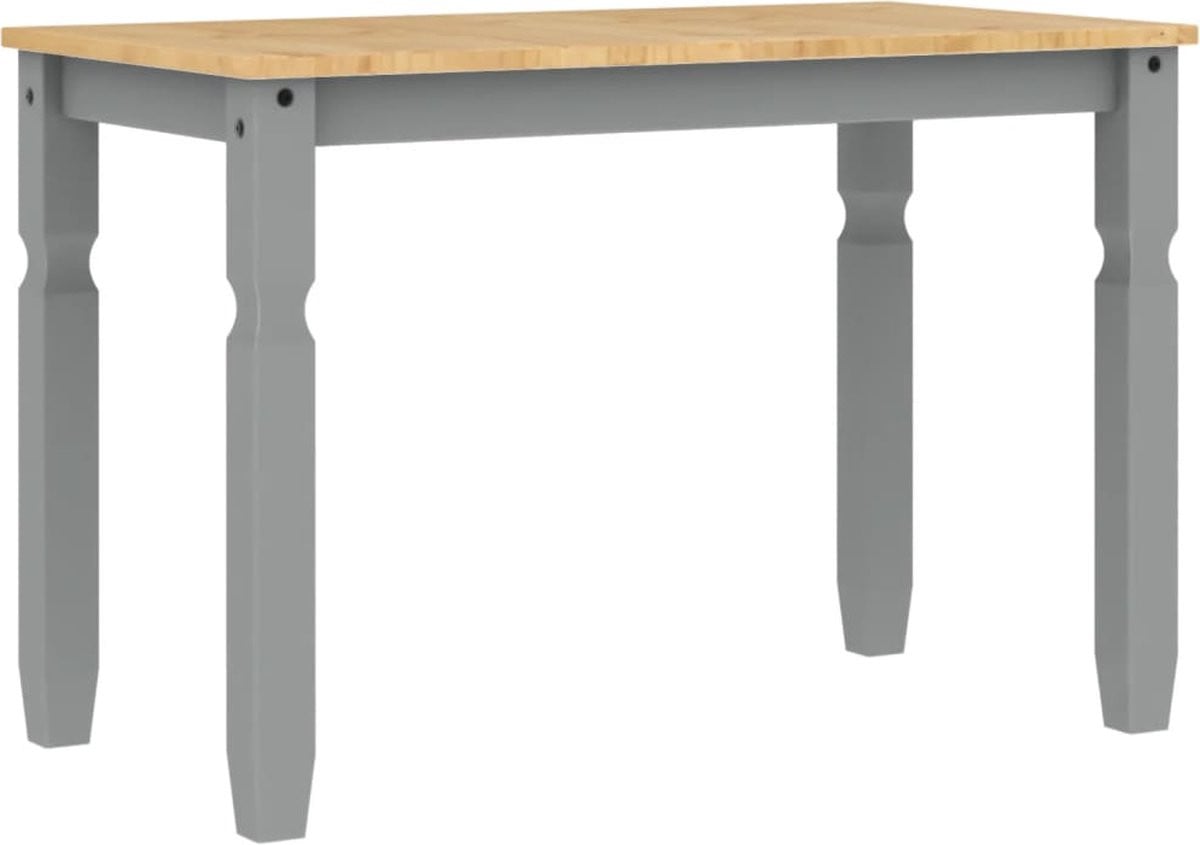 vidaXL Eettafel Corona - Massief grenenhout - Grijs - B/D/H: 112 x 60 x 75 cm