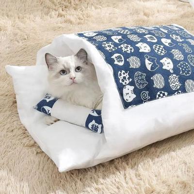 Uplift Treasures Kawaii Removable Cat Bed House blue m
