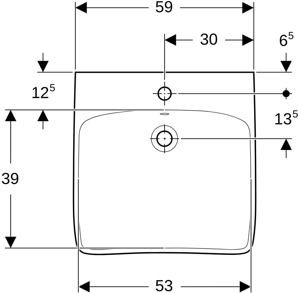 Geberit Renova Comfort Waschtisch barrierefrei 501988008