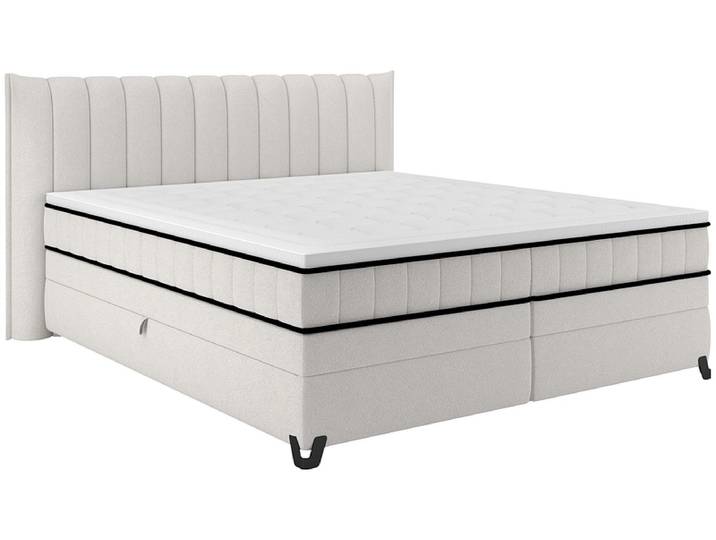Boxspringbett CARMEN cream 160x200cm halbfest