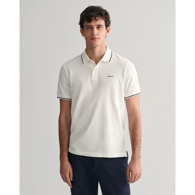 Poloshirt GANT "TIPPING SS PIQUE POLO", Herren, Gr. 4XL, weiß, Jersey, Obermaterial: 100% Baumwolle, Shirts