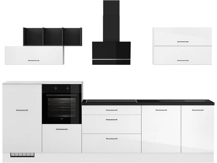 IMPULS KÜCHEN Küchenzeile New York , Schubkästen mit Soft-Close, wählbare Ausrichtung, Soft-Close-Schubkästen, Breite 320 cm