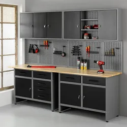 Kraft Werkzeuge Garagenschrank 6tlg. schwarz 240 cm