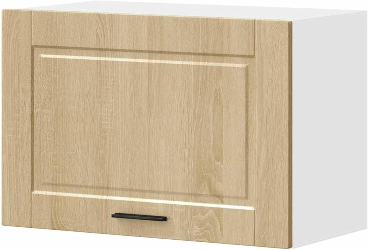 Merkloze houten wandkast voor in de keuken