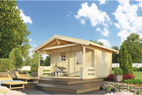 Gartenhaus Outdoor Life Tresco inkl. Terrasse, Fußboden 550 x 470 cm natur