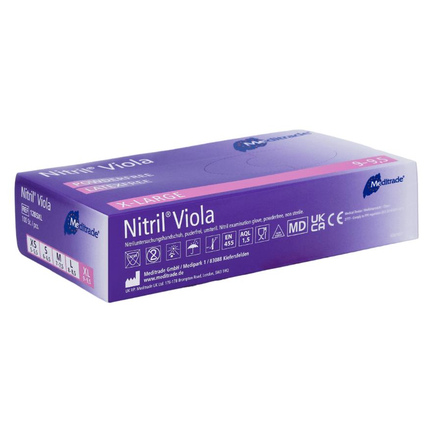 Meditrade Nitril Viola Nitrilhandschuhe Farbig lila - XL / Lila (XL) (1285XL)