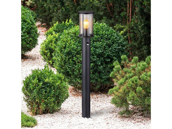 Globo Wegeleuchte Gracey, schwarz, Sensor, 100 cm, IP54, E27 dimmbar, schwarz, Metall
