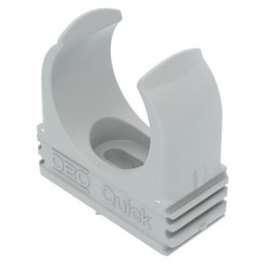 OBO Klemmschellen Quick-Schelle, aus Kunststoff, M25 für Ø 25 mm Leerrohre, grau, 100 Stück