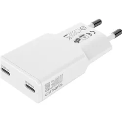 2x 4smarts PDPlug Slim Dual (30 W, 2 Ports), USB Ladegerät, Weiss