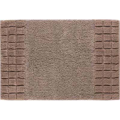Badematte GRUND "Chess" Gr. 2, grau (taupe), H:14mm, Baumwolle, Badematten, Badematte, besonders saugfähig, 100% Baumwolle