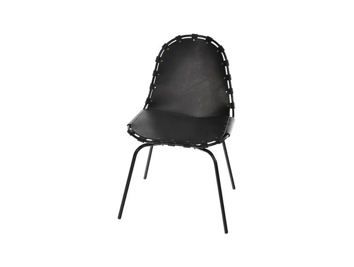 OX Denmarq Stretch Stuhl Leder Schwarz, Schwarzes Gestell