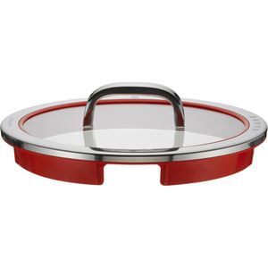 WMF Topfdeckel Function 4, mit Edelstahlring und Silikonrand, aus Glas, mit Edelstahlgriff, Ø 16 cm