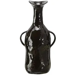 HOME STORY Vase   , schwarz , Aluminium , Maße (cm): B: 15 H: 31 T: 10.0