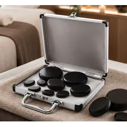 Hot Stones Massage-Set mit Heizkoffer
