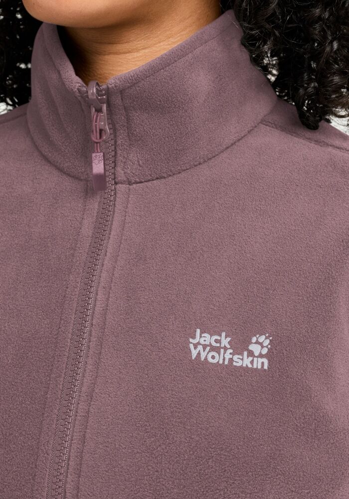 Fleecejacke JACK WOLFSKIN "TAUNUS 200 FZ W", Damen, Gr. XXL, sheer plum, Fleece, Obermaterial: 100% Polyester. Futter: 100% Polyester, Jacken Fleecejacke, als sportlicher Midlayer, für Wandern und Freizeit, wärmend sheer plum XXL
