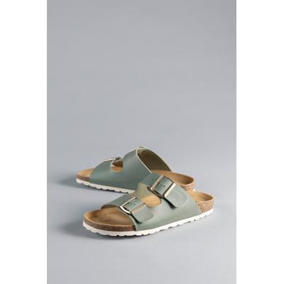 Pantolette ANISTON SHOES, Damen, Gr. 38, Textil, grün (oliv), Lederimitat, Schuhe Pantolette, Sommerschuh, Strandschuh mit gepolstertem Fußbett