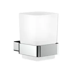 Emco Loft Glashalter 052000100 chrom, Kristallglas satiniert, Wandmodell