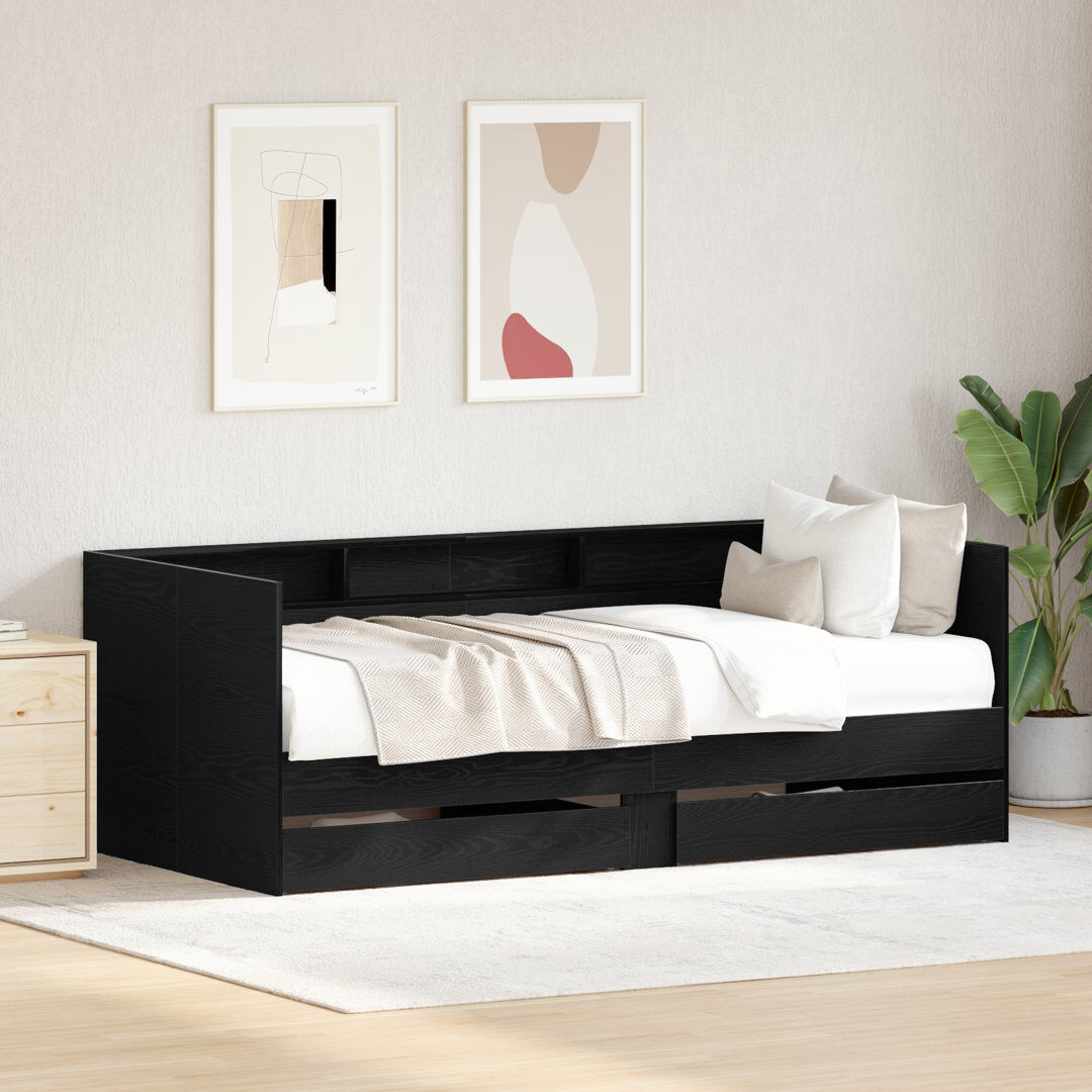 Alpen Home Daybed With Drawers Engineered Wood Sturdy Black Oak Single (3')