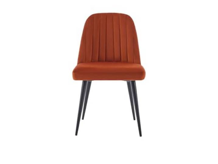 Vente-unique - Stuhl 2er-Set Eleana - Samt Terracotta Robustes Metallgestell Gepolsterte Sitzfläche für mehr Komfort
