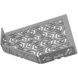 Duschablage Aluminium fünfeckig betongrau mit Reling – TI-SHELF PENTA