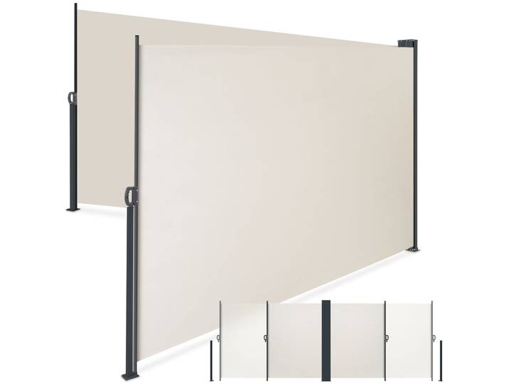 Store latéral double extensible avec mécanisme d'enroulement - beige