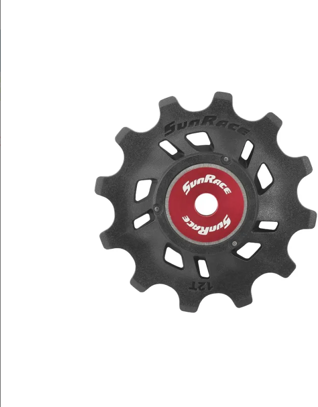 SUNRACE Puleggia Cambio SRAM EAGLE 12T Cuscinetti Standard Nero/Rosso