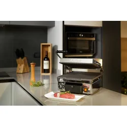 Panini Grill | Kontaktgrill Gusseisenplatte gerillt oben, glatt unten