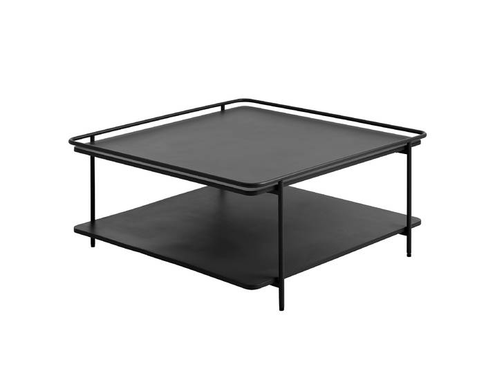Table basse Dikan - Carrée 75 x 34 x 75cm Noir/Noir