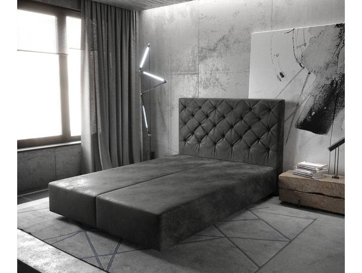 Boxspringgestell Dream-Great 140x200 cm Mikrofaser Anthrazit Vintage, Bettgestelle