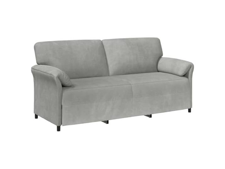 Coespram 3-Sitzer Sofa Samt Couch Polstersofa Hellgrau 198x83x95 cm Weicher Samtstoff trifft stabiles Metallgestell: Dreisitzer Polstermöbel für Wohnzimmer und Gästezimmer in Hellgrau.