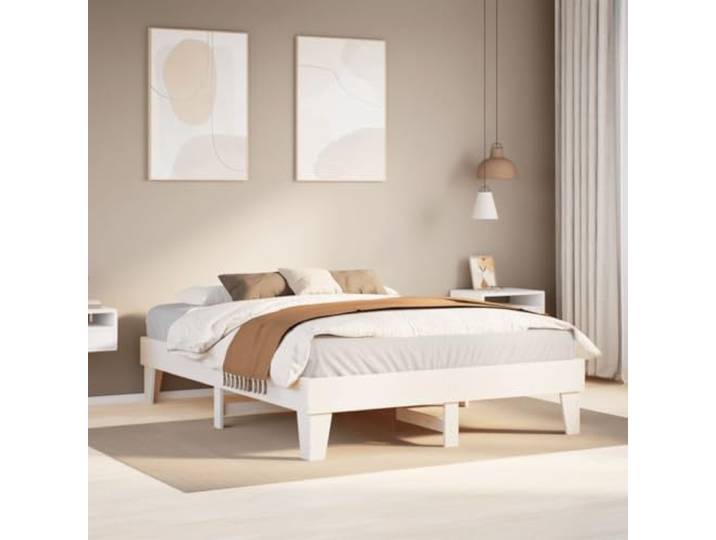YNGBHFNOP Massives Kiefernholz Lattenrost Stauraum Bettgestell 160x200 Weiß Massivholzbett ohne Matratze Weiß 160x200 Kiefernholz Bettgestell mit Lattenrost Stauraum