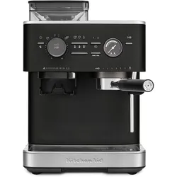KitchenAid Halbautomatische Espressomaschine mit Kaffeemühle 5KES6551, Siebträgermaschine, Schwarz, Silber