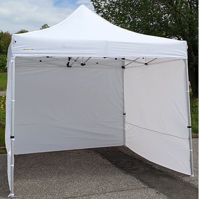 Faltpavillon 2x2m ALU Standard 4pc volle Seitenwand - Weiß