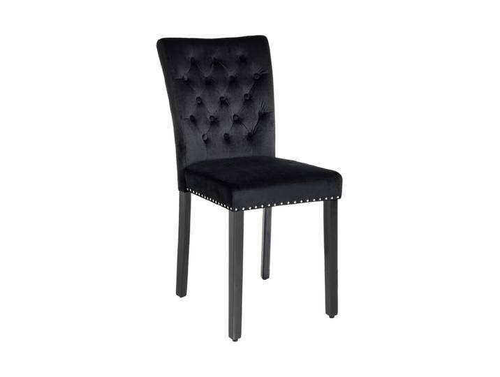 Eleganter Esszimmerstuhl „Castle One“ mit Griff Samtbezug Schwarz Invicta Interiors