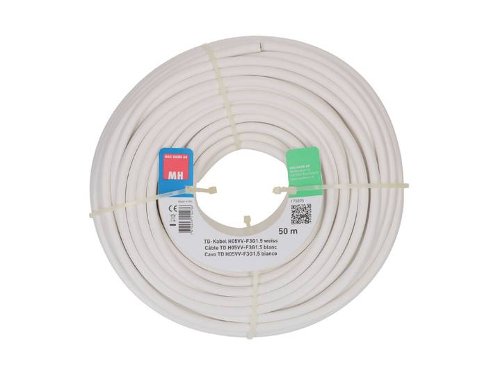 Max Hauri AG TD-Kabel H05Vv-F3G1.5 50m weiss