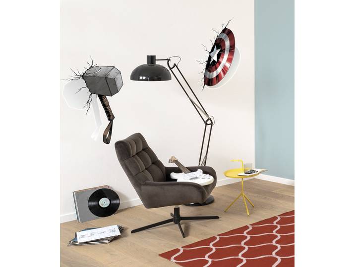 Wandtattoo KOMAR Avengers Powerful Weapons - Grösse 50 x 70 cm , bunt, Blumen Disney Wald, Folie, Wandtattoos, Wandtattoo, selbstklebend, Wandsticker, Kinderzimmer